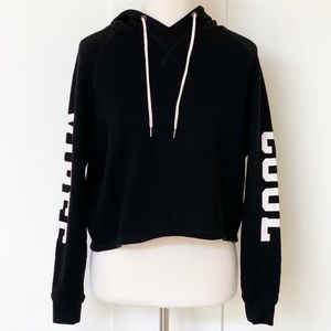 F21 Cropped Black Hoodie Size Small
